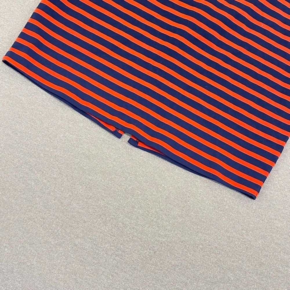 Old Navy Blue Orange Striped‎ Mini Skirt Stretch Bodycon XL